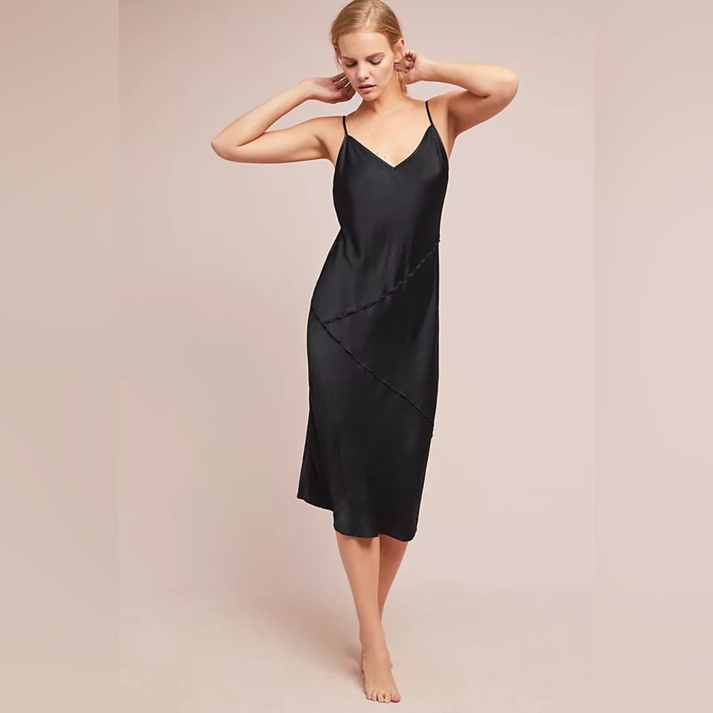 Anthropologie navy slip dress